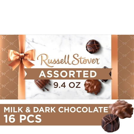 RUSSELL STOVER Assorted Gift Box of Milk & Dark Chocolates 9.4 oz.