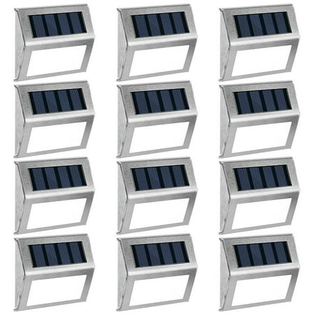 

Global Amiba Solar Deck Lights LED Stair Lights Stainless Steel Step Lighting 12 Pack