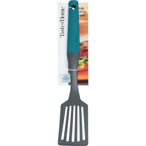 Range Kleen TG552A Taste of Home Nylon Slotted Turner, Sea Green & Ash Gray