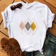 thumbnail image 3 of Pntutb Camiseta suelta de cuello redondo para mujer con estampado gráfico geométrico de moda para mujer Pntutb Pntutb-2056, 3 of 8