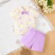 thumbnail image 3 of Odeerbi 1-6 Años Niños Niñas Verano Pascua Trajes Algodón Caballero Traje Formal Vestido de Manga Corta Camisa Cintura Elástica Pantalones Cortos Conjunto de Dos Piezas, 3 of 8