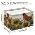thumbnail image 3 of Foldable Storage Basket,Canvas Fabric Foldable Storage Bins with Handles Open Home Storage Bins Boxes for Toy Book Shelf Closet Baskets Red Bird Sitting on Sunflower, 3 of 8