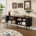 thumbnail image 7 of Vabches 55" TV Stand Cabinet with 2 Sliding Tambour Doors, Modern TV Consoles Table with Adjustable Shelves for Living, Dining Room, Black, 7 of 7