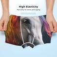 thumbnail image 3 of Yiaed Colorful Haired White Horse Print Boys' Boxer Briefs Cotton Casual Stretch Comfort Boys Boxers - Kids Boxer Briefs Underwear for Boys (6-18)-Large, 3 of 5