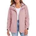 thumbnail image 2 of Plus Size Women's Detachable Hood Windbreaker Jacket, Waterproof Lightweight Packable Full‑Zip Coat with Pockets, Hiking Outerwear for Travel Camping Daily Commute, 2 of 7