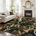 thumbnail image 3 of Area Rug for Living Room, Green Brown Black Non-Slip Indoor Large Carpet for Bedroom/Dining Room, Vintage Farmhouse Abstract Patterned Washable Low-Profile Rectangle Floor Runner Rugs - 6 x 9 Ft, 3 of 7