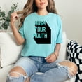 thumbnail image 2 of Creative Bold Text Design Statement Hush Your Mouth, Chalky Mint Comfort Colors T-Shirt, Large, 2 of 3