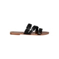 thumbnail image 2 of Women Leatherette Twisted Bands Open Toe Flat Slide Sandals 18473, 2 of 6