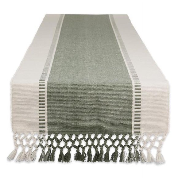 Design Imports CAMZ11416 Chemin de Table à Rayures Dobby Vert Artichaut 13 x 108 Po