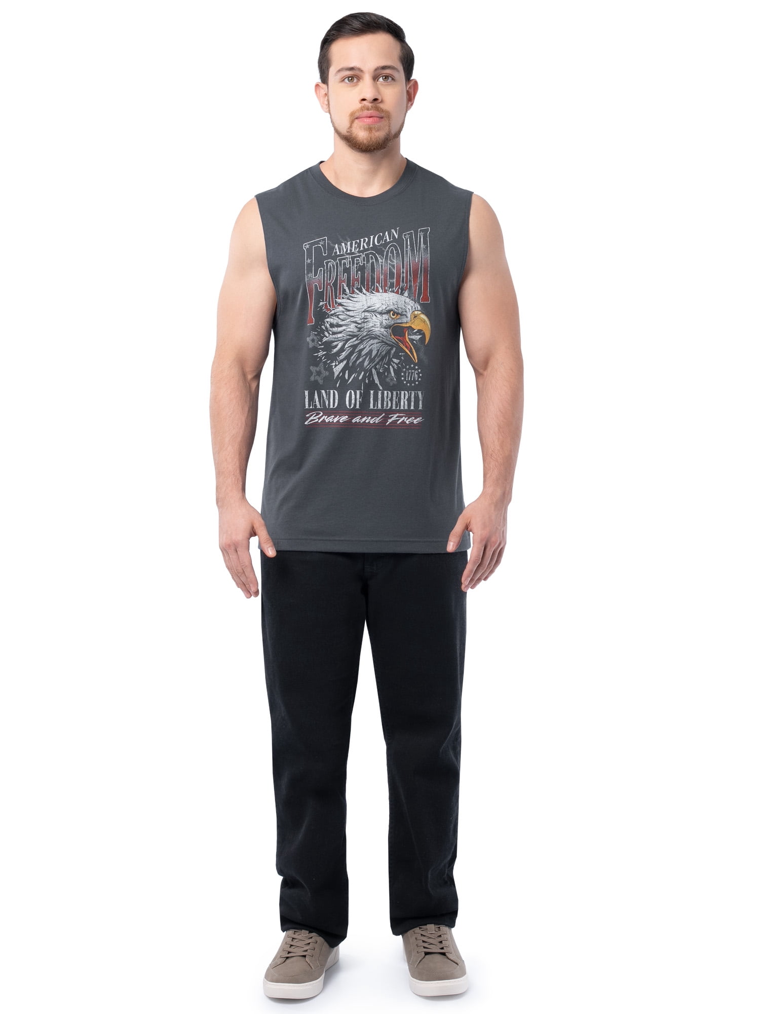 Way to Celebrate Men's 4th of July Americana Graphic Muscle Shirt Tank Top, Sizes XS-5XL