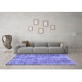 thumbnail image 3 of Ahgly Company Machine Washable Indoor Square Abstract Blue Contemporary Area Rugs, 3' Square, 3 of 4