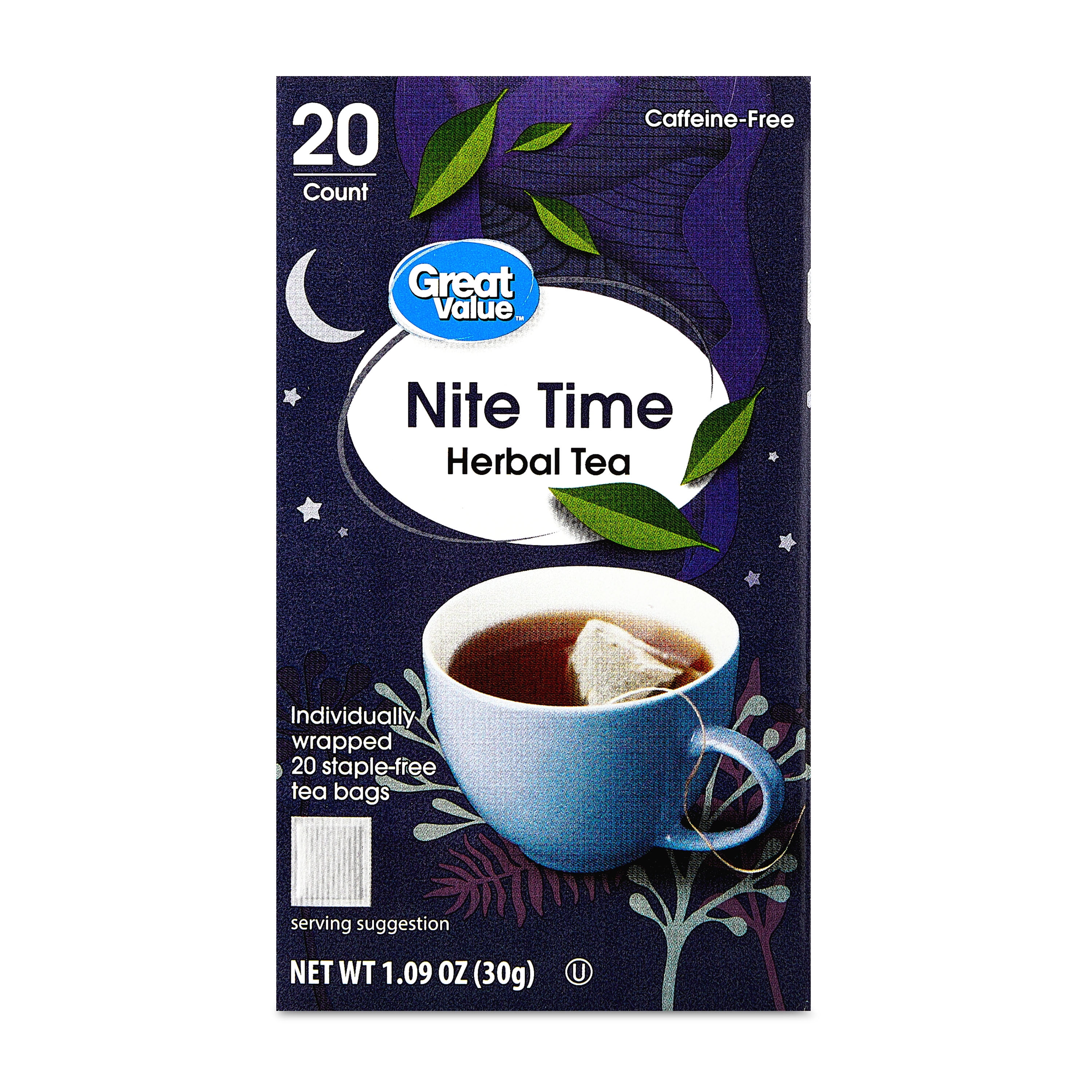 (3 pack) Great Value Nite Time Herbal Tea, 1.09 oz, 20 Count