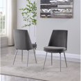 thumbnail image 3 of Best Master Chaises Latérales Rembourrées en Velours Gris Sandler (Lot de 2), 3 of 3
