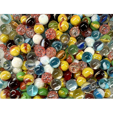 Glass Pee Wee 12mm Toy Marbles (Set of 50) from Bulk Random Assortment Lot, Decor, vase Filler, Aquarium