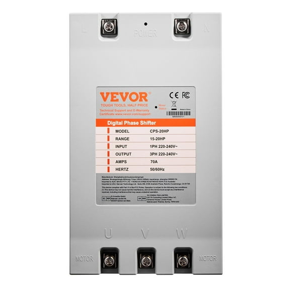 20HP 70A 220V Single Phase to 3 Phase Converter, 220V-240V Variable Frequency Drive
