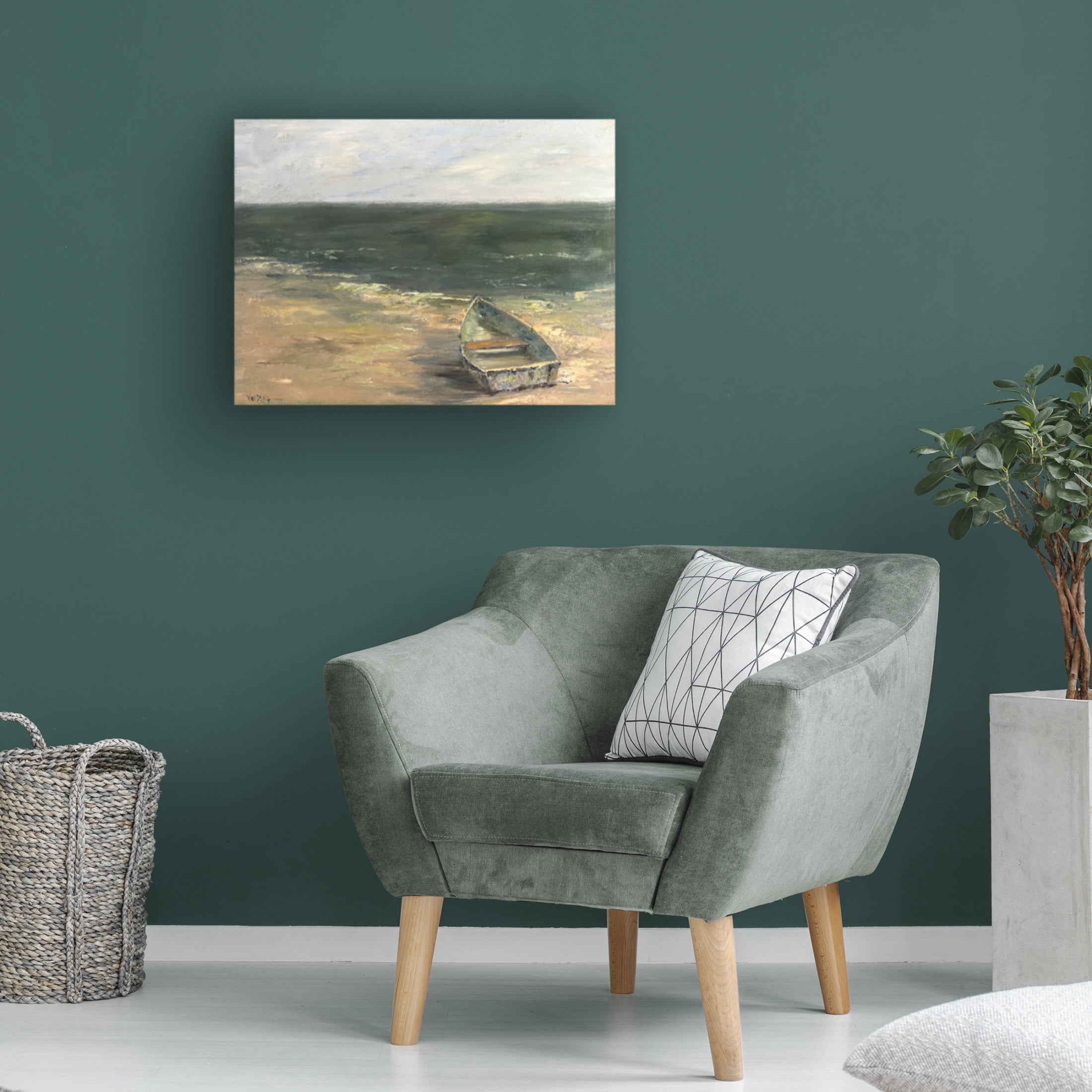Trademark Fine Art Marilyn Wendling  Weathered Dory Canvas Wall Art