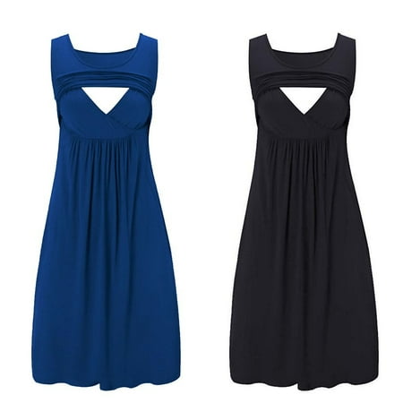 

Tejiojio Maternity/Labor/Nursing Clothing Clearance Women Pregnant Maternity Stripe Tunic Breastfeeding Summer Maternity Dress