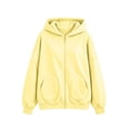 thumbnail image 4 of Arlun Zip up Hoodies for Women 2026 Fall Winter Full Zipper Casual Long Sleeve Sweatshirt Jackets Plus Size Loose Soft Cozy Pure Color Basic Warm Outerwear with Pockets Yellow XL, 4 of 4