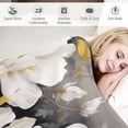 thumbnail image 3 of Chilfamy White Flowers Flannel Throw Blanket for Couch Sofa Bed - Lightweight & Long-Lasting Blanket for All Seasons - Ideal for Office, Travel, Camping, and School 50x60in, 3 of 6