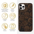 thumbnail image 4 of Case Yard Wooden Case for iPhone-12-Pro-Max Soft TPU Silicone cover Slim Fit Shockproof Wood Protective Phone Cover for Girls Boys Men and Women Supports Wireless Charging Skull Pattern Design, 4 of 7