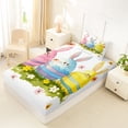 thumbnail image 4 of Erosebridal Funny Easter Eggs Kids Twin Sheet Sets,Colorful Blossom Flowers Cute Daisy Bedding For Girls 3-Piece, 4 of 6