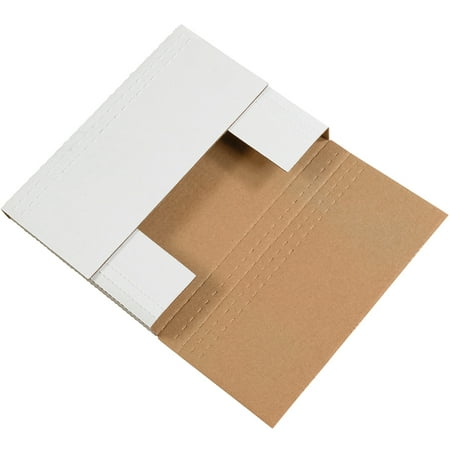 Aviditi White Easy-Fold Mailing Boxes, 9 1/2 x 6 1/2 x 2 Inches, Pack