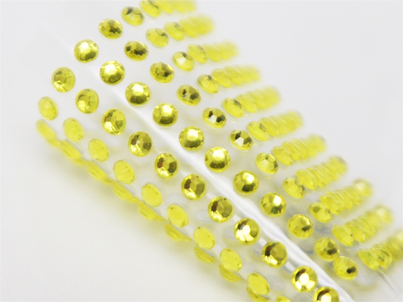 1056 Pcs Yellow Self Adhesive Rhinestone Sheets Wholesale I Adhesive