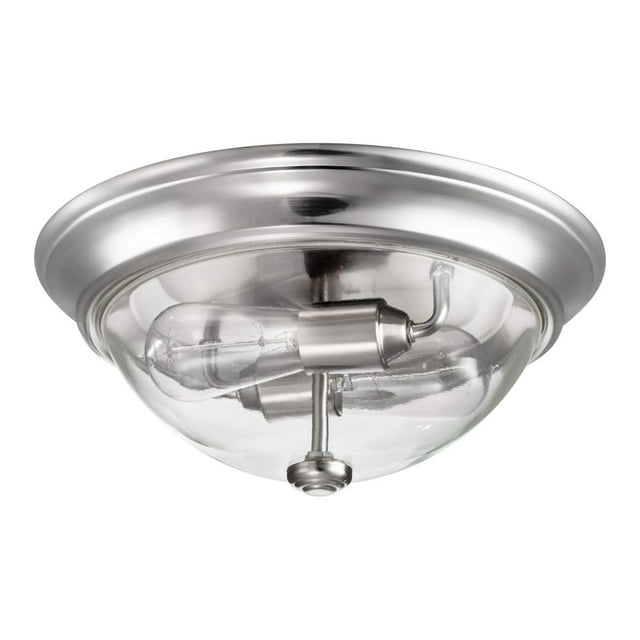 Prominence Home 13” Flush Mount Indoor Glass Ceiling Light, Madalyn, 51380-31, Nickel