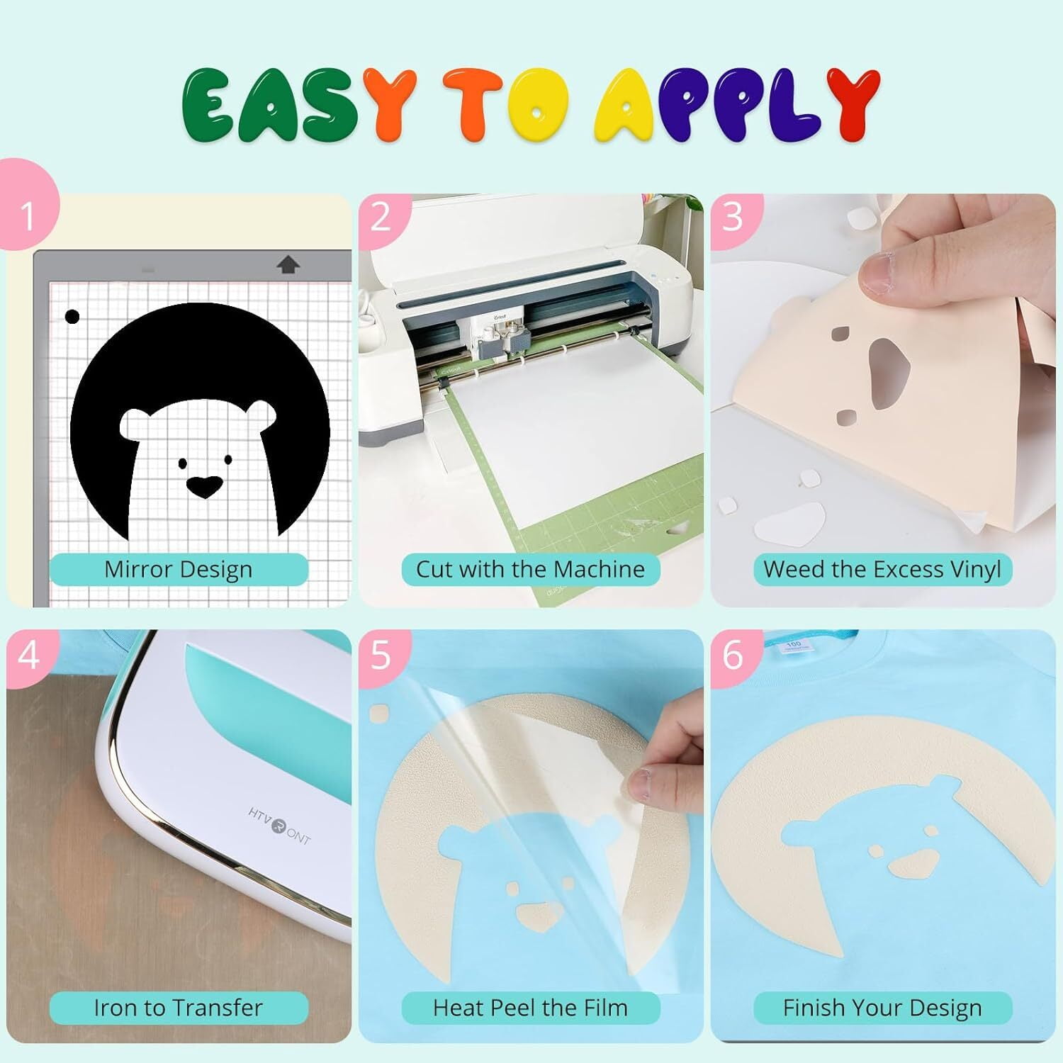 HTVRONT 3D Puff Vinyl Heat Transfer - 12 Sheets Puff HTV Vinyl in 11 Assorted Colors for T-Shirts, 3D Puff Iron on Vinyl & Cameo, Easy to Cut & Weed & Transfer - 12"x10"