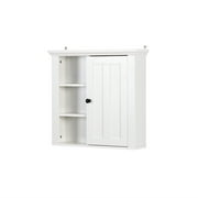 SYNGAR Hanging Storage Cabinet, Bathroom Wall Mounted Storage Cupboard with Single Door and Shelves, Space Saving Storage Organizer, Modern Storage Cabinet for Bathroom Washroom, White, D1746
