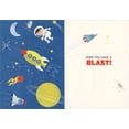 thumbnail image 2 of Paper House Productions Red Rocket Zooming by Two Astronauts Floating in Space Birthday Card for Kid, 2 of 2