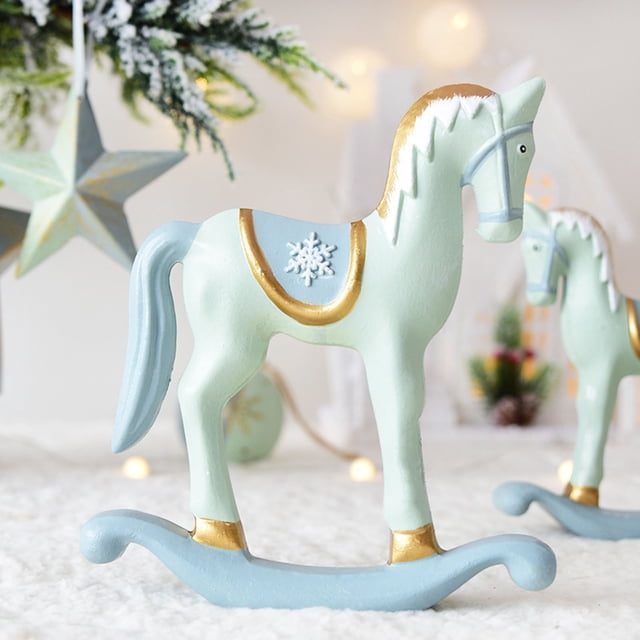 Caballo de Troya hecho a mano, árbol de Navidad, decoración de caballo de Troya de escritorio, decoraciones para ventanas Wmkox8yii gf7020