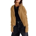 thumbnail image 4 of Yuyuzo Womens Coats Long Sleeve Hooded Drawstring Button Zipper Cropped Jackets Fall Casual Solid Color Tops Blouse, 4 of 6