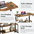 thumbnail image 5 of 101 31.5 Inch Adjustable Mobile Standing Desk with Charging Station, Rolling Small Computer Desk, Portable Laptop Desk with Storage Shelves and Wheels for Home Office (Vintage Brown), 5 of 8