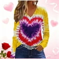 thumbnail image 2 of Stamzod Valentines Long Sleeve Shirts for Women Cute Lover Heart Casual Tshirt Spring Summer Tops for Women Trendy 2026 Yellow L, 2 of 5