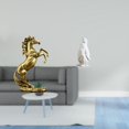 thumbnail image 2 of Estatua del caballo,Estatua de caballo de pie hecha a mano de resina de cafetería,Escultura de pingüino,Escultura de pingüino para decoración nórdica del hogar,Adorno de mesa con estatua, 2 of 8