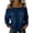 Dark Blue, variant on Women's Off-Shoulder Denim Shirt, Long Sleeve Button Strap Design Casual Top with Adjustable Straps, Retro Style Blouse for Daily Wear and Street Fashion Black M