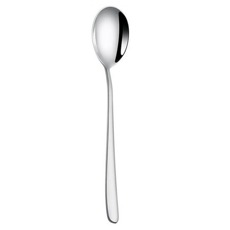 

JANGSLNG Eating Spoon Mirror Reflection One Piece Modeling Smooth Head Anti-rust Long Handle Eat Hygienic Stainless Steel Food Scoop Household Supplies