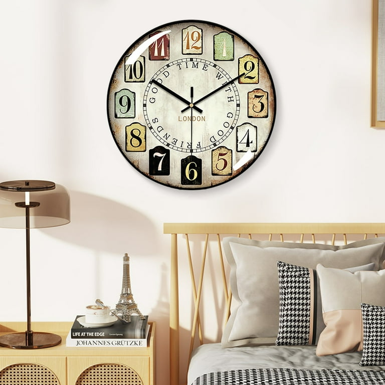 VOCOO Retro Wall Clock Glass Silent Classic Clock, 12 Inch