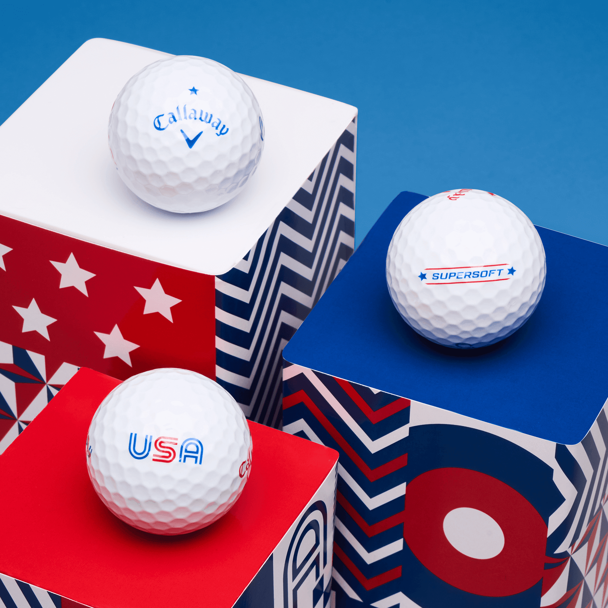 Callaway SuperSoft 2025 USA Golf Balls 12pk, Red/White/Blue