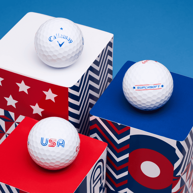 Callaway SuperSoft 2025 USA Golf Balls 12pk, Red/White/Blue