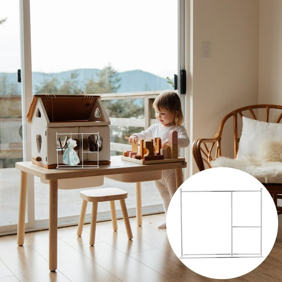 FRCOLOR Clothes Garment Rack Doll Clothes Rack Iron Material for Dollhouse 1Pcs