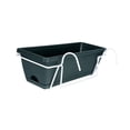 thumbnail image 3 of koolsoo Outdoor Wall Planter Hanging Drainage Decorative 20'' Window Box Planter Railing dark green, 3 of 9