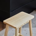 thumbnail image 5 of Hassch Farmhouse Solid Wood Barstools Set of 2, Kitchen Island and Home Pub Saddle-Seat Stools with Footrest, 24.2-Inch Counter Height, Natural, 5 of 10