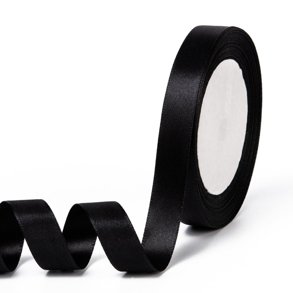 1group Single Face Satin Ribbon Polyester Ribbon Black Size: about 5/8 inch(16mm) wide 25yards/roll(22.86m/roll) 250yards/group(228.6m/group) 10rolls/group