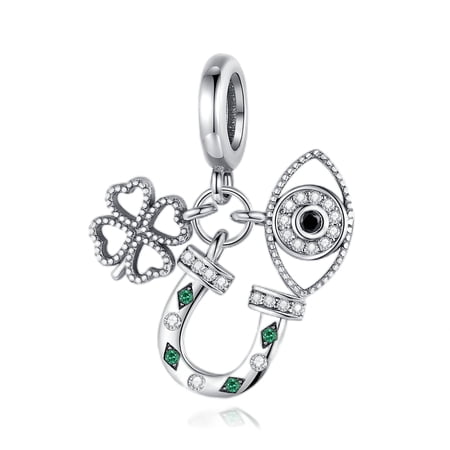 925 Sterling Silver Charm Bracelets Lucky Clover Dangle Charms Women Bracelet Charm
