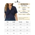 thumbnail image 6 of Agnes Orinda Women's Plus Size Solid Twist Front V Neck Ribbed Short Sleeve Casual Tops 1X Navy Blue, 6 of 6