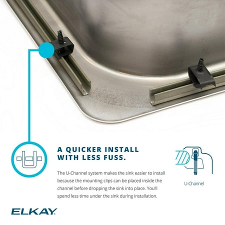 Elkay Drkad371740lc 37-1/4" Double Basin Drop-In Stainless Steel Utility Sink - Stainless