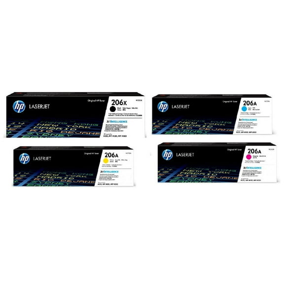 HP 206X High Yield Black With 206A Colors Toner Cartridge Set