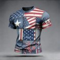 thumbnail image 2 of 250Th Anniversary USA Shirt Men's Short Sleeve Crew Neck T Shirt with Stars and Stripes Print Patriotic Graphic Tee Comfortable Casual Fit Lightweight Breathable Blue XXXXXL, 2 of 3